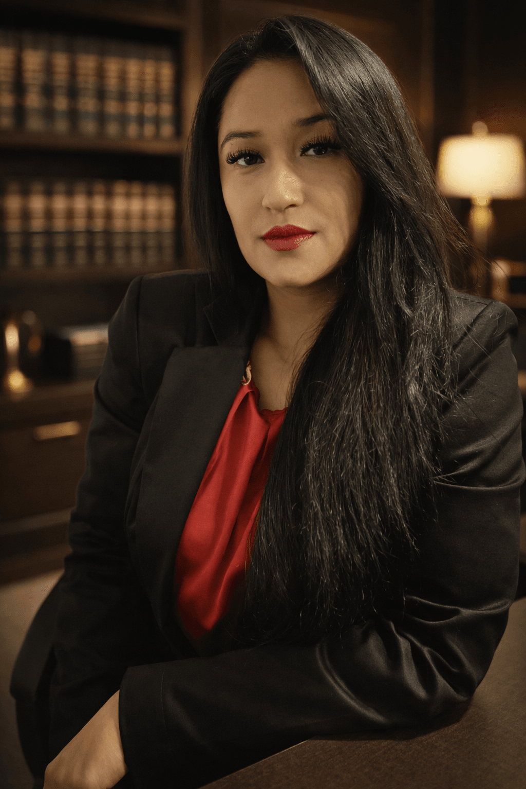 Lisley Maluf, advogada especializada em Direito Criminal e Concursos Públicos, em ambiente profissional